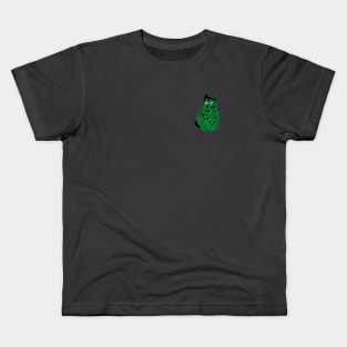 Cat in Green Pocket Kids T-Shirt